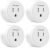 GHome Smart Mini Smart Plug, WiFi Outlet Socket Works with Alexa and Google Home, Remote Control with Timer Function, Only Supports 2.4GHz Network, No Hub Required, ETL FCC Listed (4 Pack),White