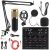 MorTime Condenser Microphone Bundle, Live Sound Card, Adjustable Boom Arm, Shock Mount, Metal Mic Pop Filter, Sponge Pop Filter Cover, Earphone, Power Cable and Audio Cables, Set of 11 Mic Kit